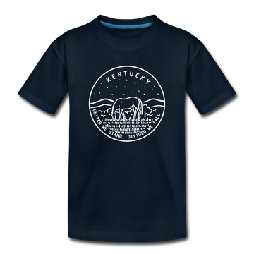 Kentucky Youth T-Shirt - State Design Youth Kentucky Tee - deep navy