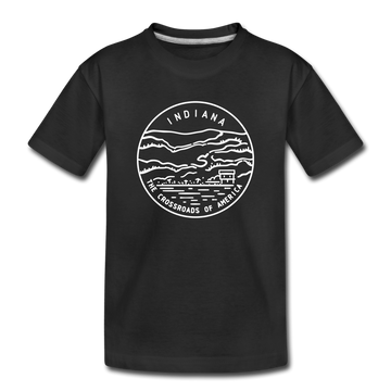 Indiana Youth T-Shirt - State Design Youth Indiana Tee - black