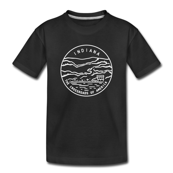 Indiana Youth T-Shirt - State Design Youth Indiana Tee - black
