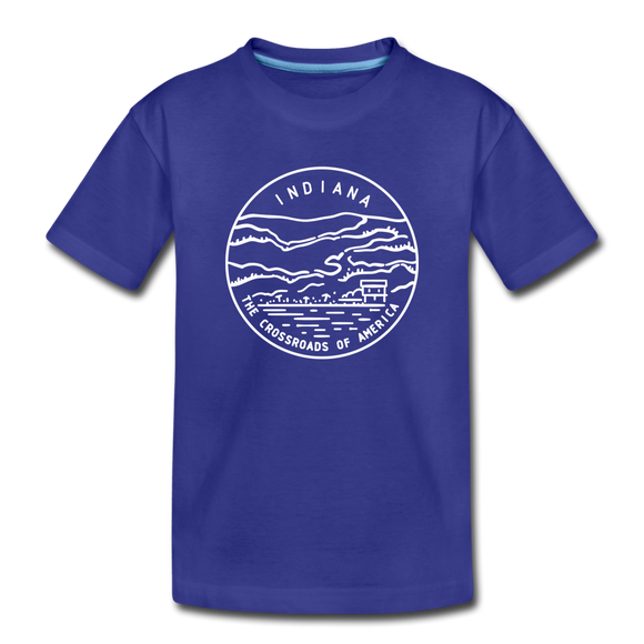 Indiana Youth T-Shirt - State Design Youth Indiana Tee - royal blue