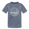 Kansas Youth T-Shirt - State Design Youth Kansas Tee - heather blue