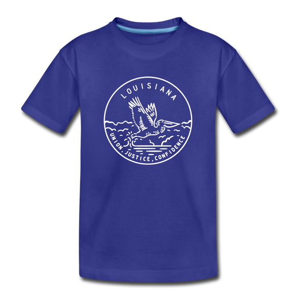 Louisiana Youth T-Shirt - State Design Youth Louisiana Tee - royal blue
