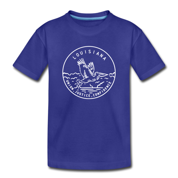 Louisiana Youth T-Shirt - State Design Youth Louisiana Tee - royal blue