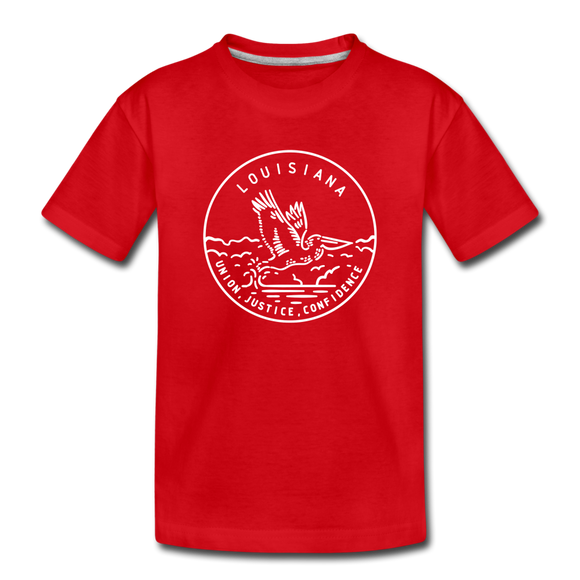 Louisiana Youth T-Shirt - State Design Youth Louisiana Tee - red