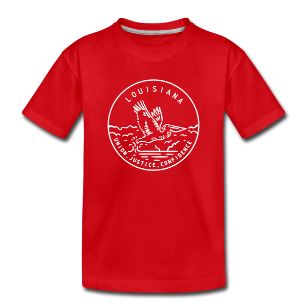 Louisiana Youth T-Shirt - State Design Youth Louisiana Tee - red