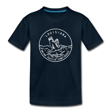 Louisiana Youth T-Shirt - State Design Youth Louisiana Tee - deep navy