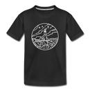 Maine Youth T-Shirt - State Design Youth Maine Tee - black