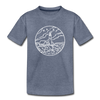 Maine Youth T-Shirt - State Design Youth Maine Tee - heather blue