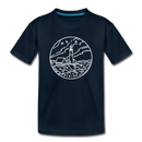 Maine Youth T-Shirt - State Design Youth Maine Tee - deep navy