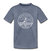 Massachusetts Youth T-Shirt - State Design Youth Massachusetts Tee - heather blue