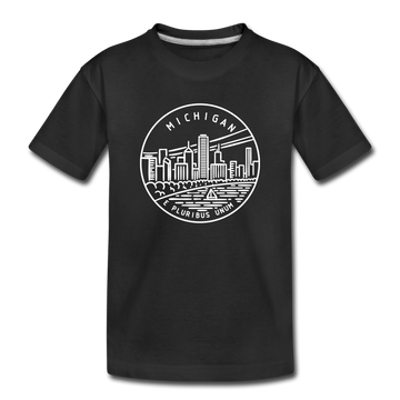 Michigan Youth T-Shirt - State Design Youth Michigan Tee - black