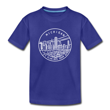 Michigan Youth T-Shirt - State Design Youth Michigan Tee - royal blue