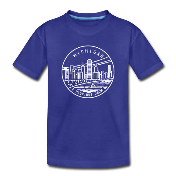 Michigan Youth T-Shirt - State Design Youth Michigan Tee - royal blue
