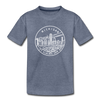 Michigan Youth T-Shirt - State Design Youth Michigan Tee - heather blue