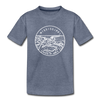 Mississippi Youth T-Shirt - State Design Youth Mississippi Tee - heather blue