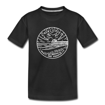 New Jersey Youth T-Shirt - State Design Youth New Jersey Tee - black