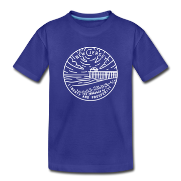 New Jersey Youth T-Shirt - State Design Youth New Jersey Tee - royal blue