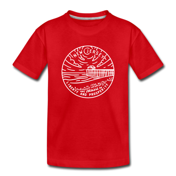 New Jersey Youth T-Shirt - State Design Youth New Jersey Tee - red