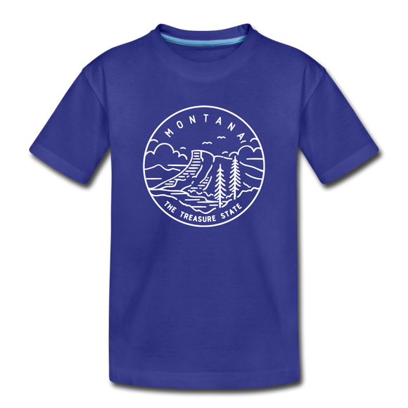 Montana Youth T-Shirt - State Design Youth Montana Tee - royal blue