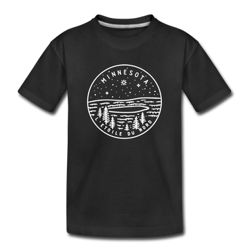 Minnesota Youth T-Shirt - State Design Youth Minnesota Tee - black