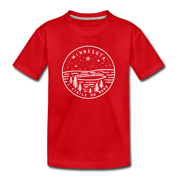 Minnesota Youth T-Shirt - State Design Youth Minnesota Tee - red