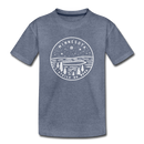 Minnesota Youth T-Shirt - State Design Youth Minnesota Tee - heather blue