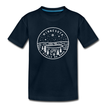 Minnesota Youth T-Shirt - State Design Youth Minnesota Tee - deep navy