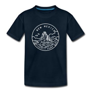 New Mexico Youth T-Shirt - State Design Youth New Mexico Tee - deep navy