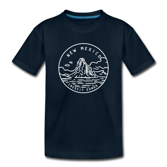 New Mexico Youth T-Shirt - State Design Youth New Mexico Tee - deep navy