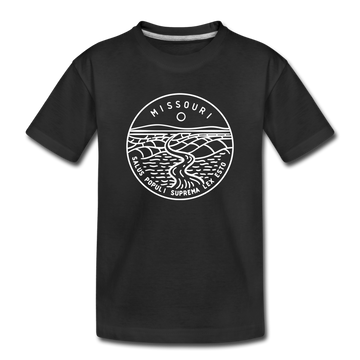 Missouri Youth T-Shirt - State Design Youth Missouri Tee - black