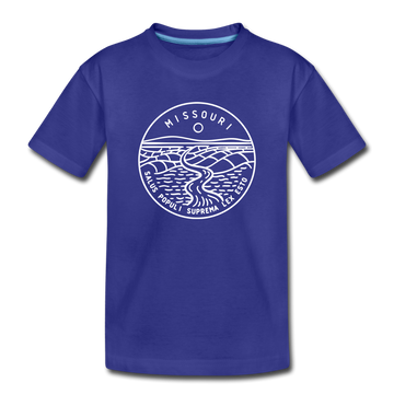 Missouri Youth T-Shirt - State Design Youth Missouri Tee - royal blue