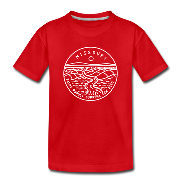 Missouri Youth T-Shirt - State Design Youth Missouri Tee - red