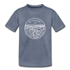 Missouri Youth T-Shirt - State Design Youth Missouri Tee - heather blue