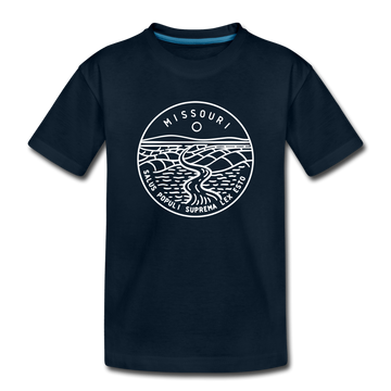 Missouri Youth T-Shirt - State Design Youth Missouri Tee - deep navy