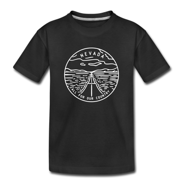 Nevada Youth T-Shirt - State Design Youth Nevada Tee - black