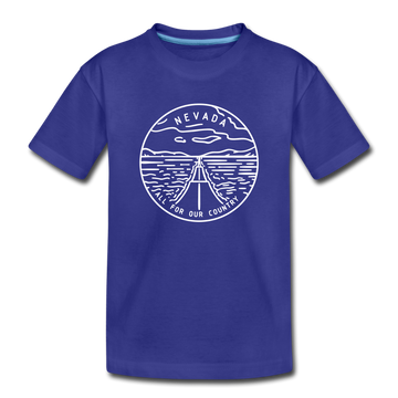 Nevada Youth T-Shirt - State Design Youth Nevada Tee - royal blue