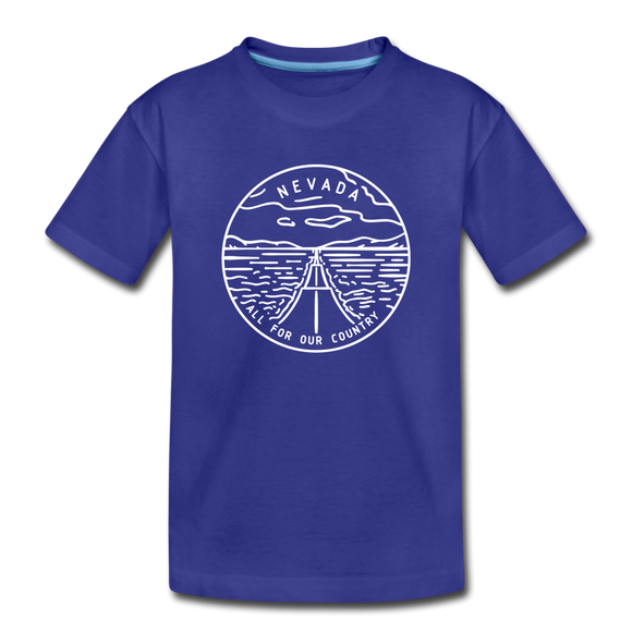 Nevada Youth T-Shirt - State Design Youth Nevada Tee - royal blue