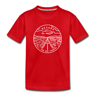 Nevada Youth T-Shirt - State Design Youth Nevada Tee - red