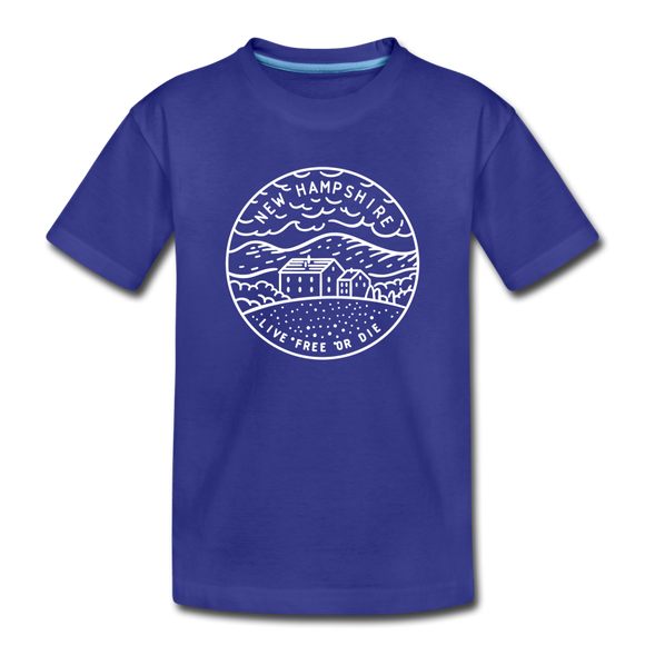 New Hampshire Youth T-Shirt - State Design Youth New Hampshire Tee - royal blue