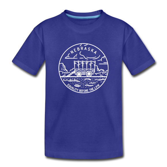 Nebraska Youth T-Shirt - State Design Youth Nebraska Tee - royal blue