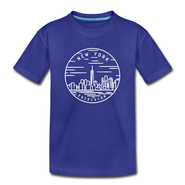 New York Youth T-Shirt - State Design Youth New York Tee - royal blue