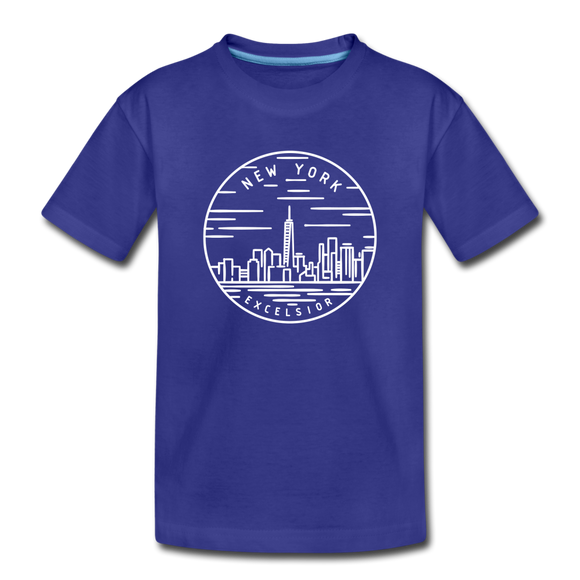 New York Youth T-Shirt - State Design Youth New York Tee - royal blue