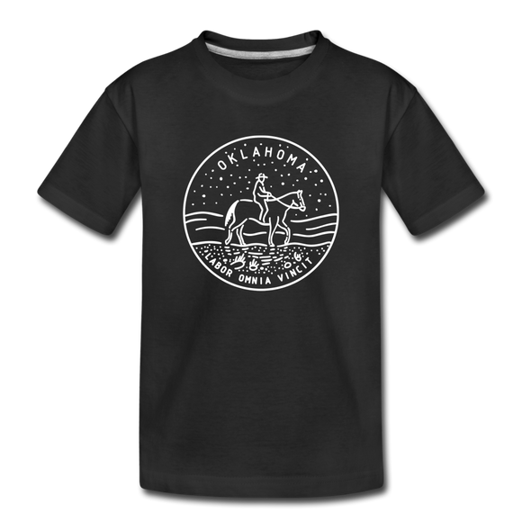Oklahoma Youth T-Shirt - State Design Youth Oklahoma Tee - black