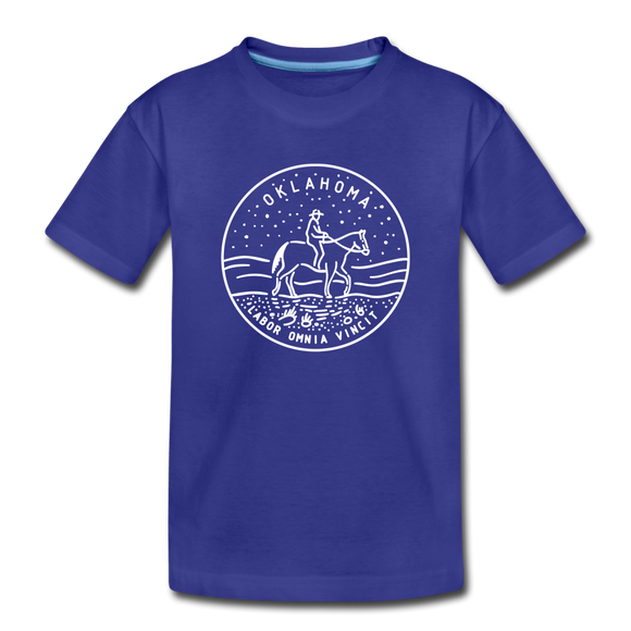 Oklahoma Youth T-Shirt - State Design Youth Oklahoma Tee - royal blue