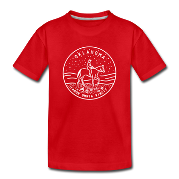 Oklahoma Youth T-Shirt - State Design Youth Oklahoma Tee - red