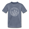 Oklahoma Youth T-Shirt - State Design Youth Oklahoma Tee - heather blue