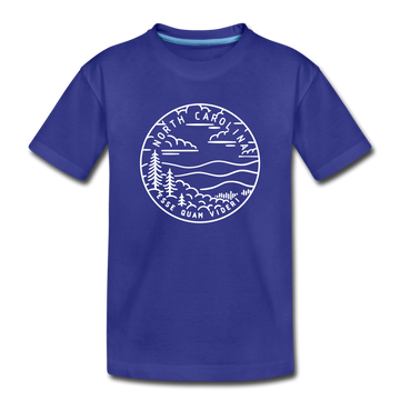 North Carolina Youth T-Shirt - State Design Youth North Carolina Tee - royal blue