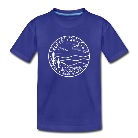North Carolina Youth T-Shirt - State Design Youth North Carolina Tee - royal blue