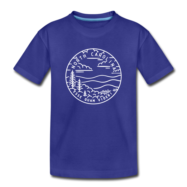 North Carolina Youth T-Shirt - State Design Youth North Carolina Tee - royal blue