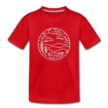 North Carolina Youth T-Shirt - State Design Youth North Carolina Tee - red